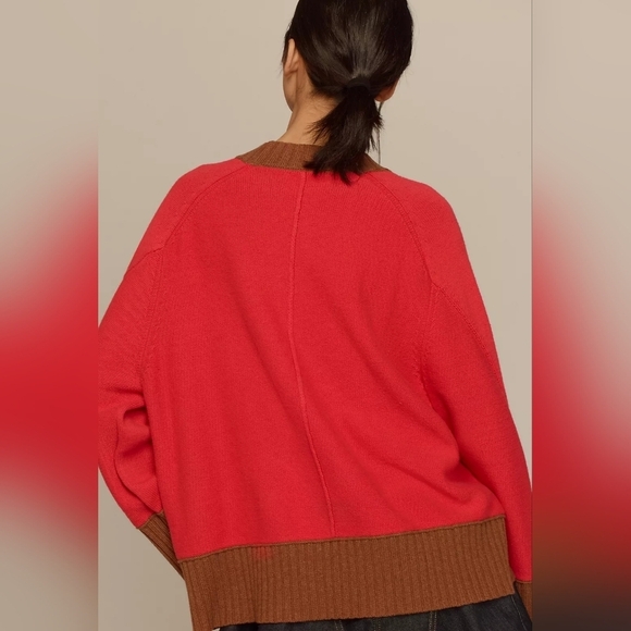 Maeve The Chandler Red And Brown Sweater Pullover sz M NWT - Picture 2 of 9